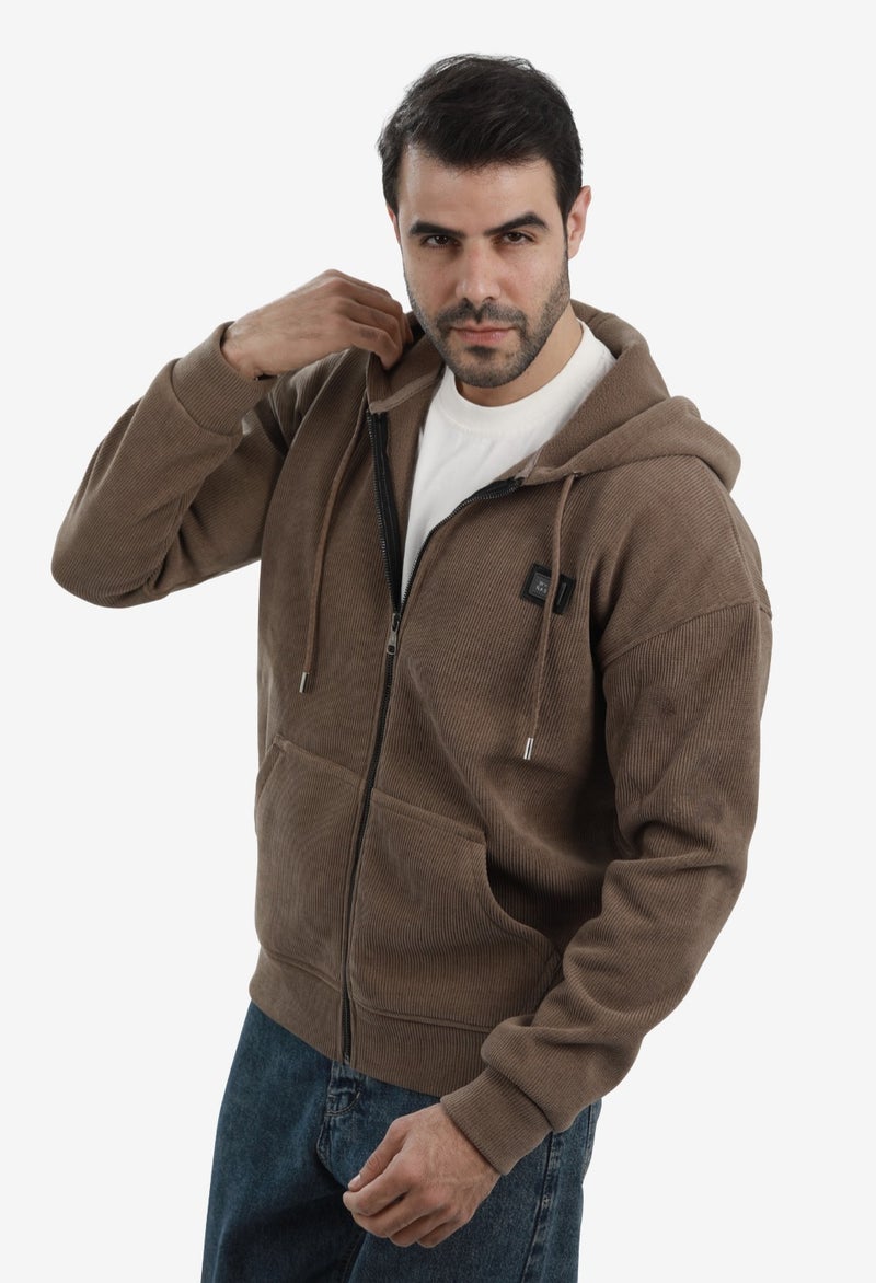 وايت رابيت هودي رجالي أساسي من وايت رابيت مبطن بفرو داخلي بسحاب كامل - Image 2